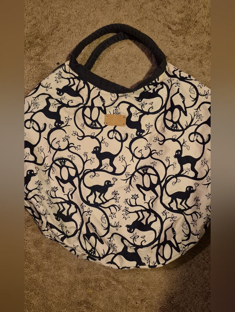 Lilly Pulitzer Hobo Bag/ Purse Monkey Cocktail Cheers Shake It Up Rare Print